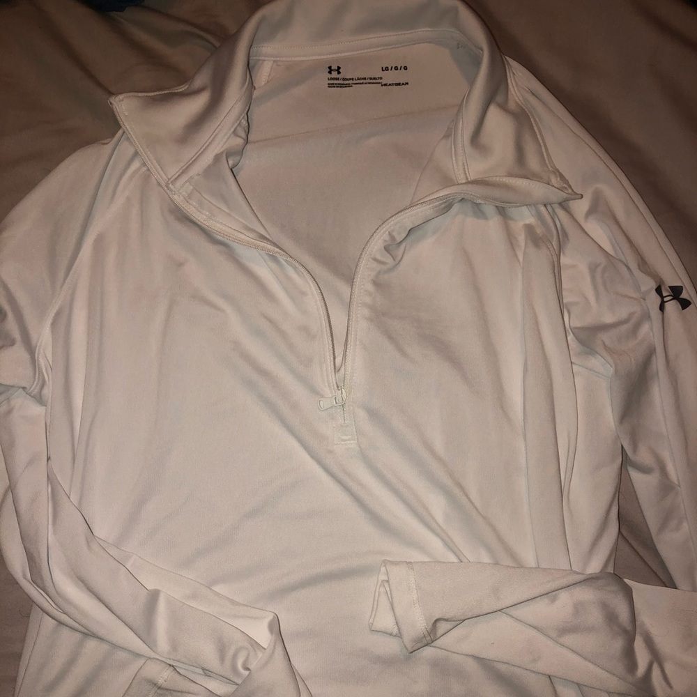 NWOT large white 1/4 zip pullover